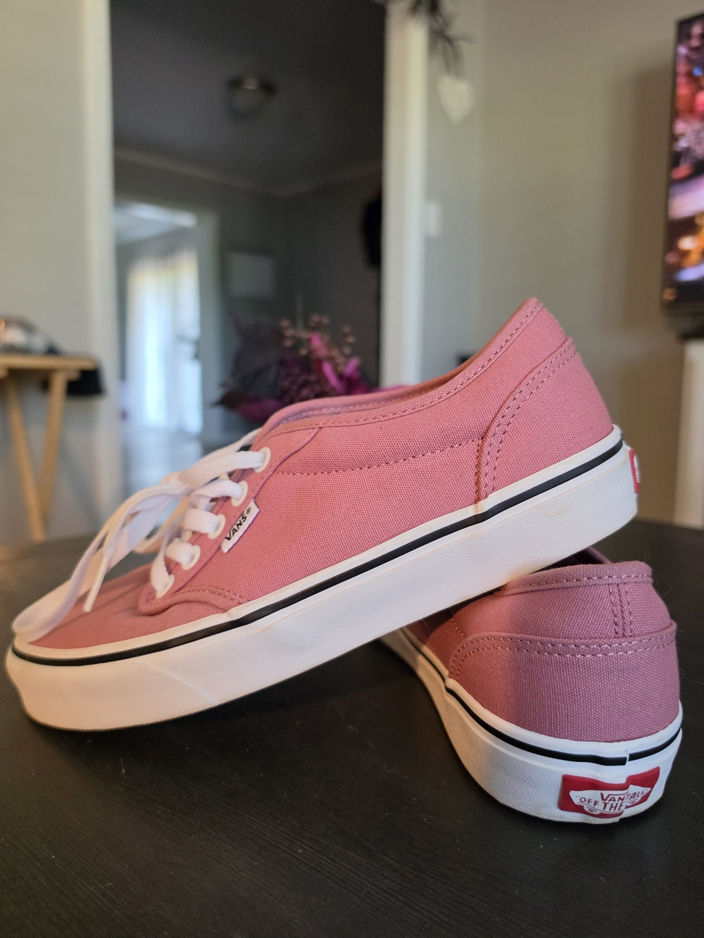 Vans Pink Canvas Low-Top Sneakers